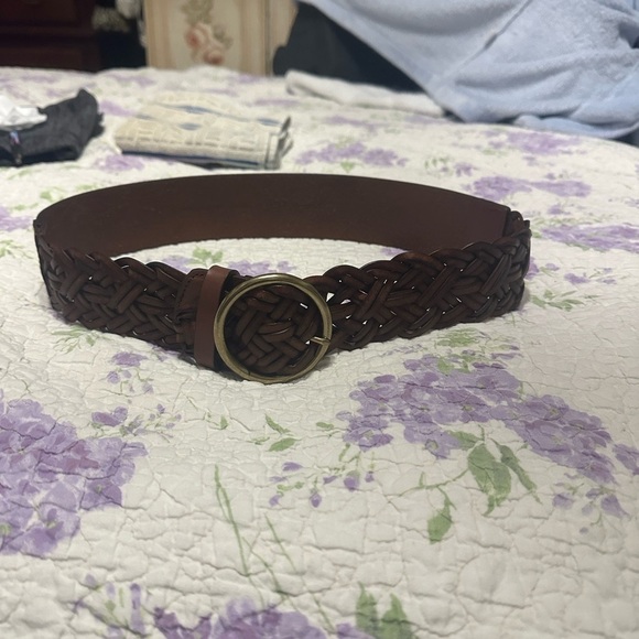 LOFT Rich Brown Textured Belt
